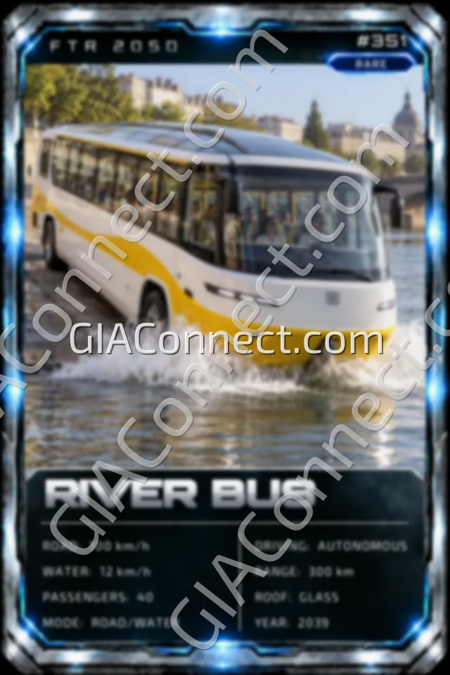 RIVER BUS – vehicul futurist FTR 2050, cartonaș digital de colecție
