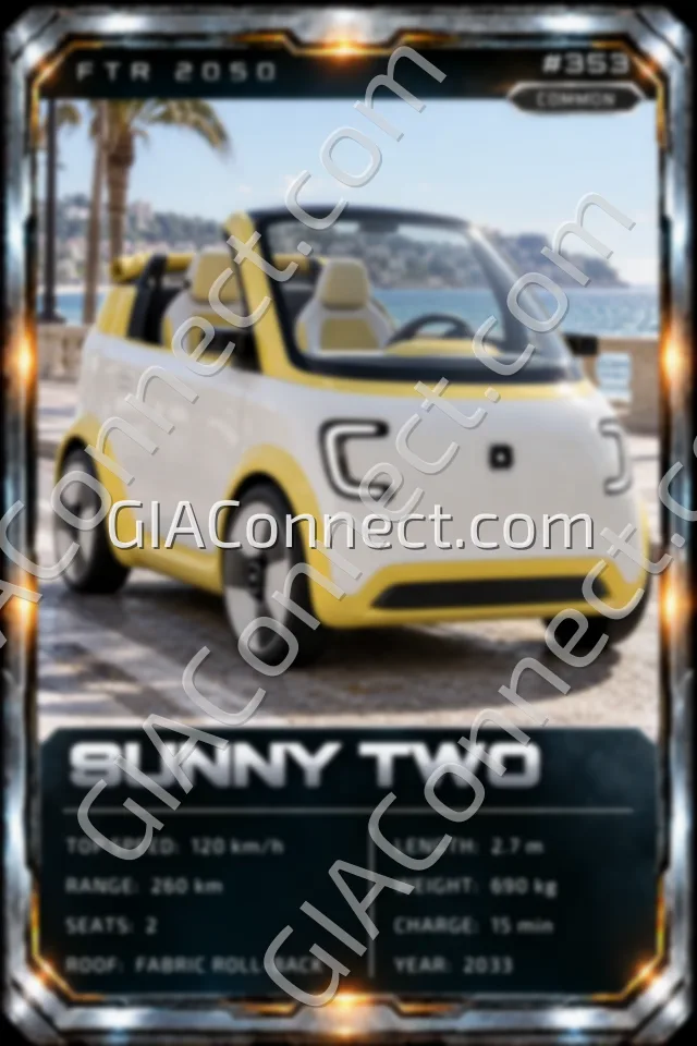 SUNNY TWO – vehicul futurist FTR 2050, cartonaș digital de colecție