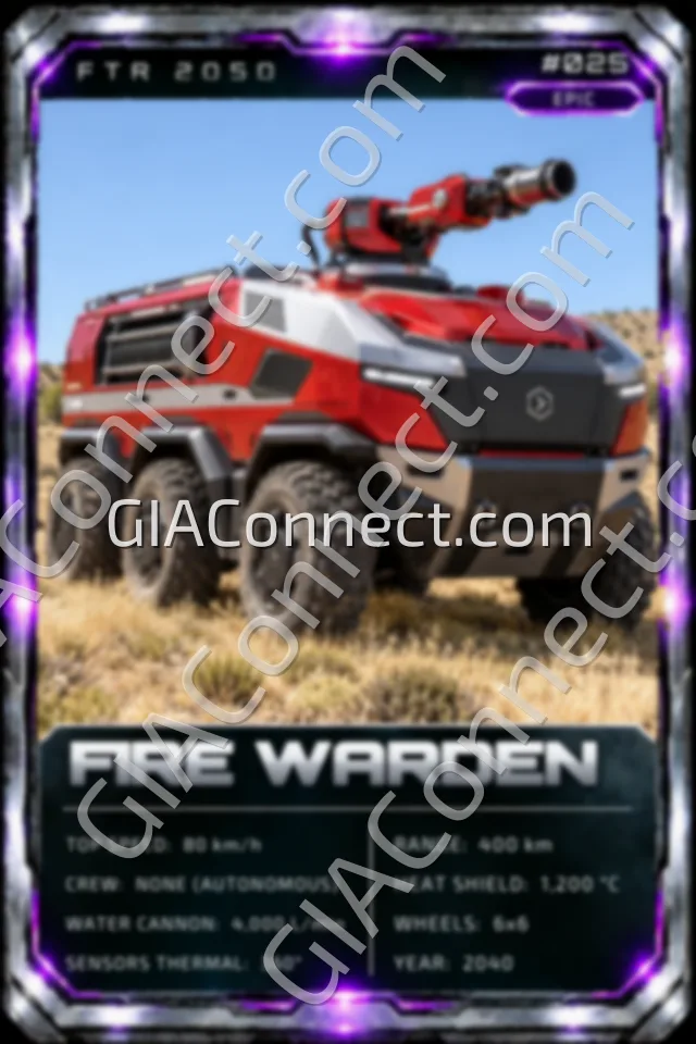 FIRE WARDEN – vehicul futurist FTR 2050, cartonaș digital de colecție