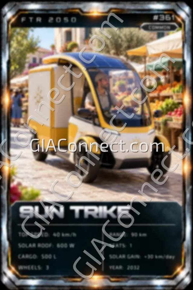 SUN TRIKE – vehicul futurist FTR 2050, cartonaș digital de colecție