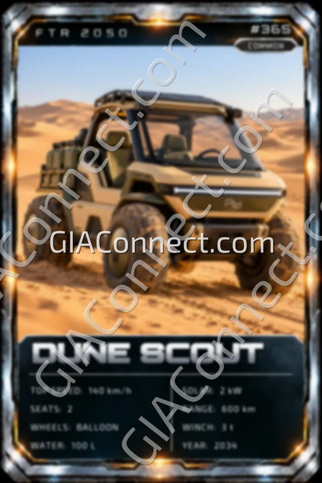 DUNE SCOUT – vehicul futurist FTR 2050, cartonaș digital de colecție