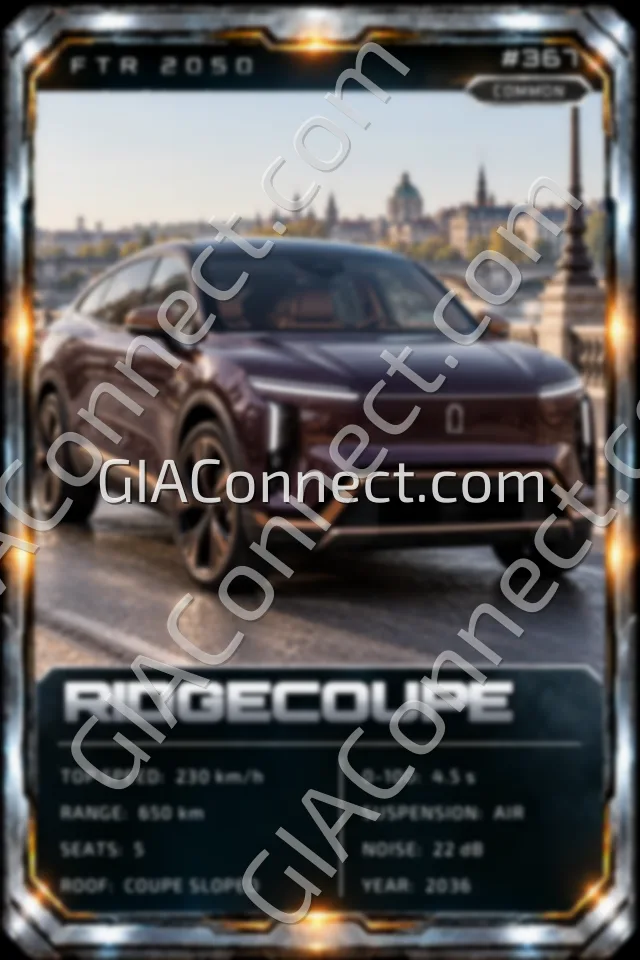 RIDGECOUPE – vehicul futurist FTR 2050, cartonaș digital de colecție