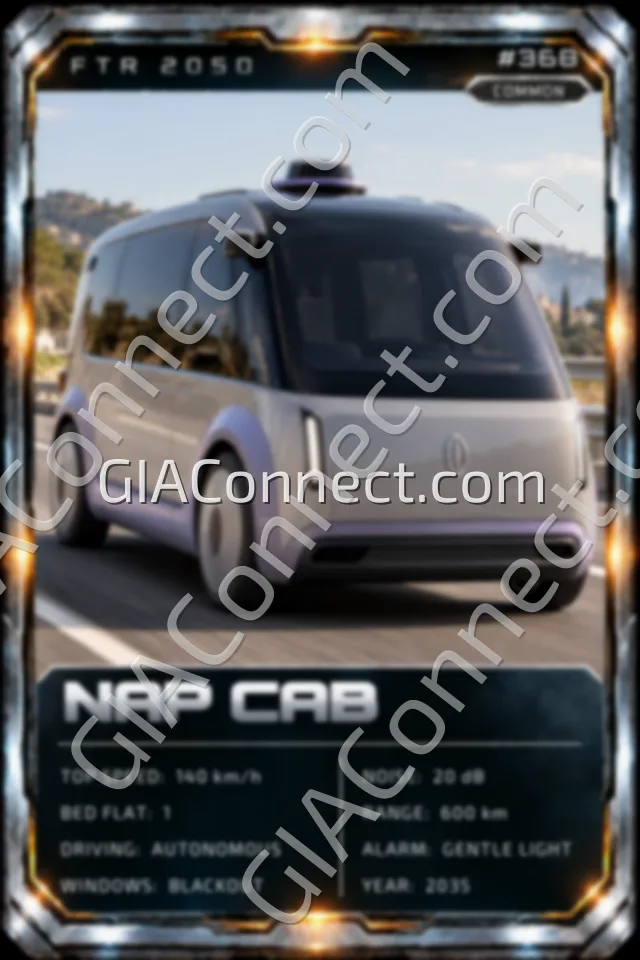 NAP CAB – vehicul futurist FTR 2050, cartonaș digital de colecție