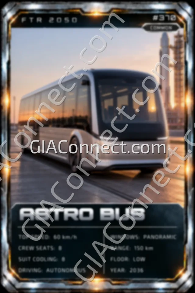 ASTRO BUS – vehicul futurist FTR 2050, cartonaș digital de colecție