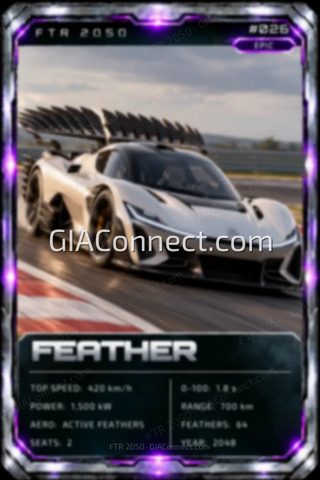 FEATHER – vehicul futurist FTR 2050, cartonaș digital de colecție