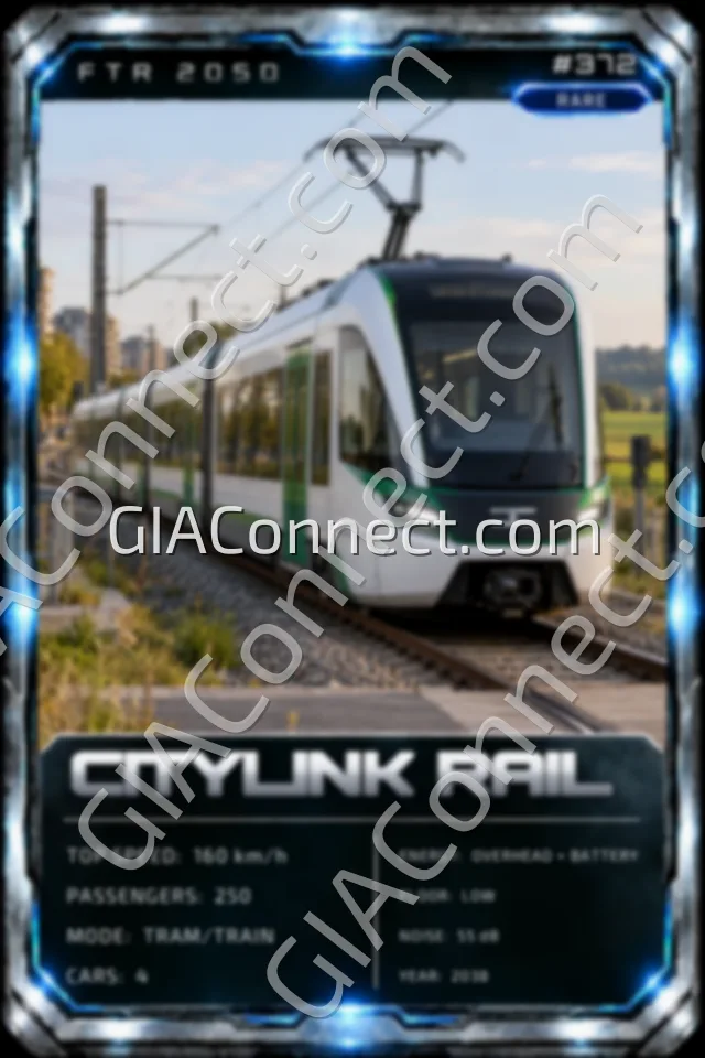CITYLINK RAIL – vehicul futurist FTR 2050, cartonaș digital de colecție