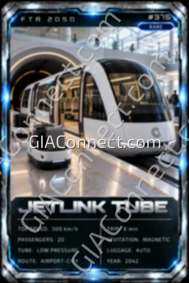 JETLINK TUBE – vehicul futurist FTR 2050, cartonaș digital de colecție