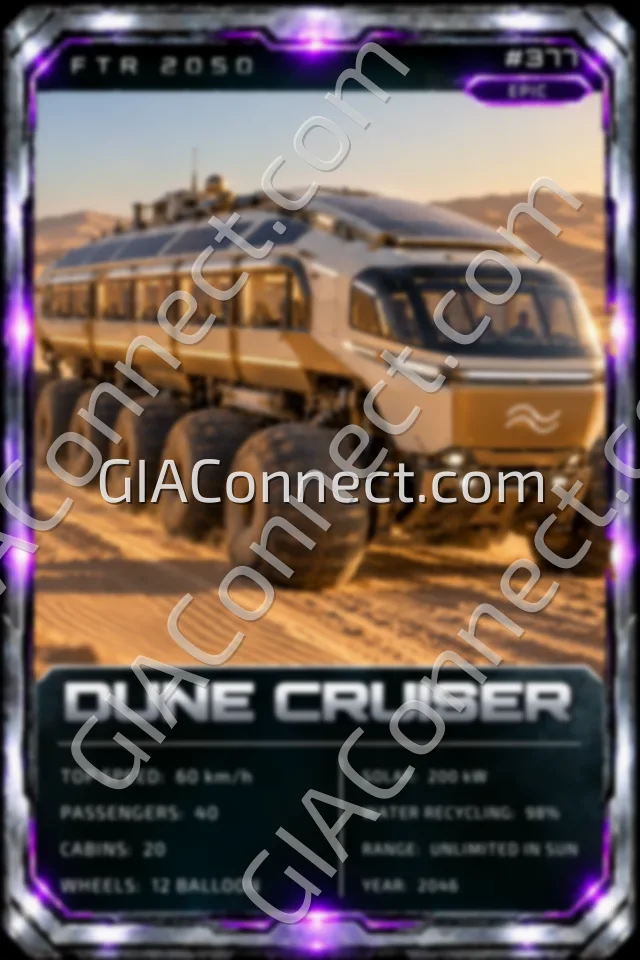 DUNE CRUISER – vehicul futurist FTR 2050, cartonaș digital de colecție