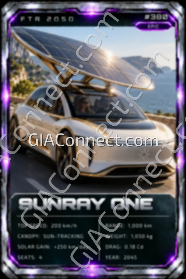 SUNRAY ONE – vehicul futurist FTR 2050, cartonaș digital de colecție