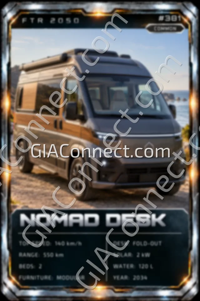 NOMAD DESK – vehicul futurist FTR 2050, cartonaș digital de colecție