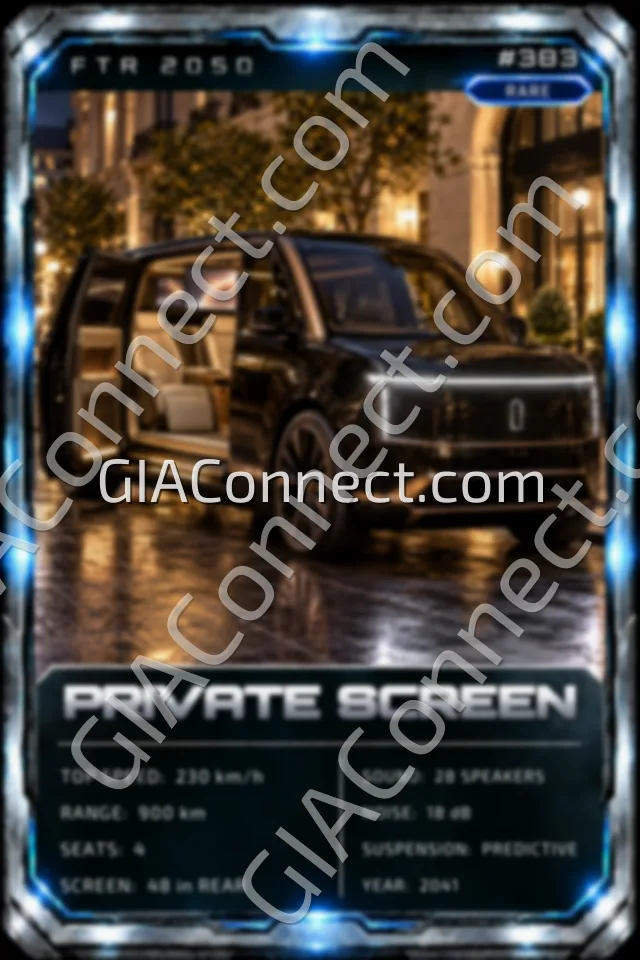 PRIVATE SCREEN – vehicul futurist FTR 2050, cartonaș digital de colecție