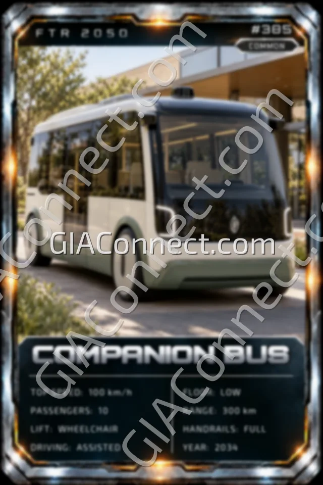COMPANION BUS – vehicul futurist FTR 2050, cartonaș digital de colecție