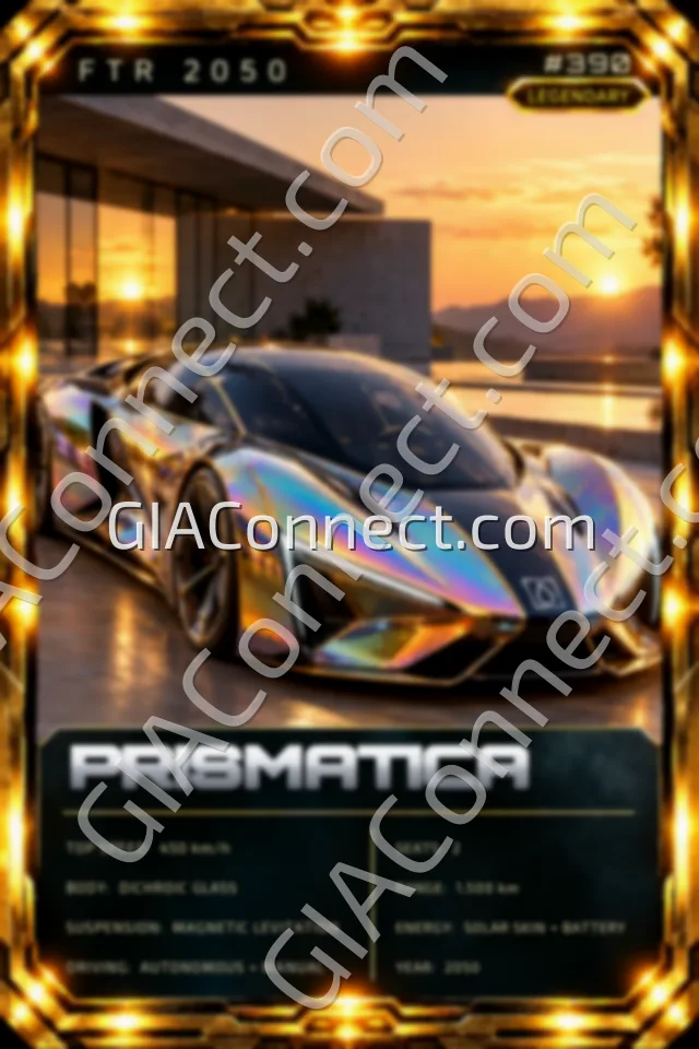 PRISMATICA – vehicul futurist FTR 2050, cartonaș digital de colecție