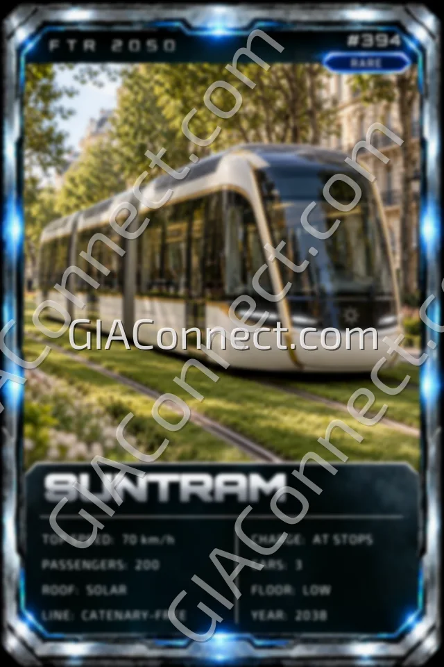 SUNTRAM – vehicul futurist FTR 2050, cartonaș digital de colecție