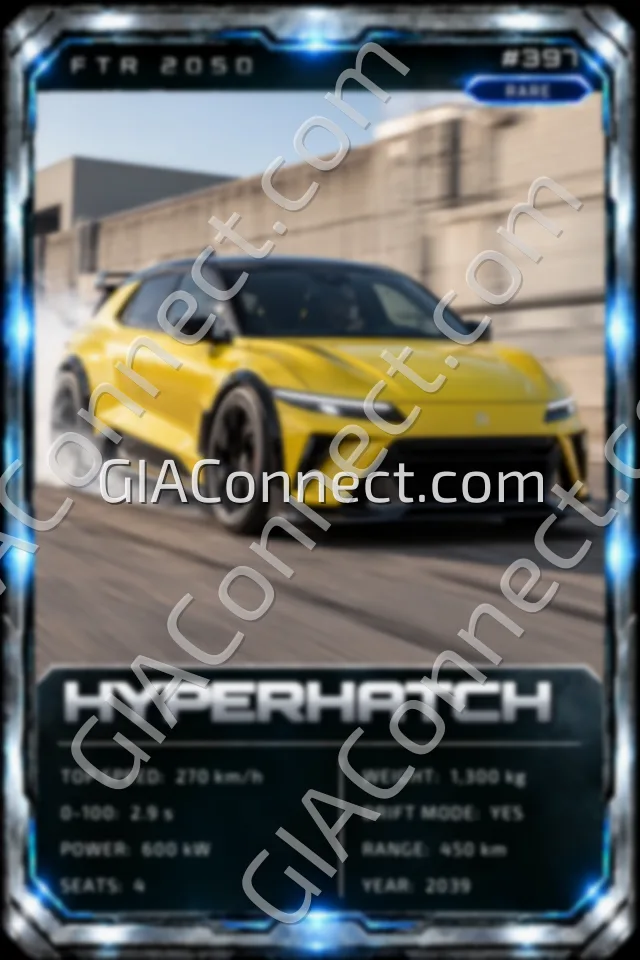 HYPERHATCH – vehicul futurist FTR 2050, cartonaș digital de colecție