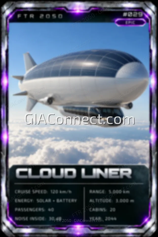 CLOUD LINER – vehicul futurist FTR 2050, cartonaș digital de colecție