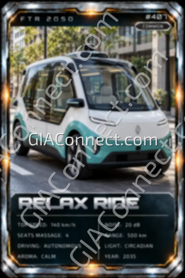 RELAX RIDE – vehicul futurist FTR 2050, cartonaș digital de colecție