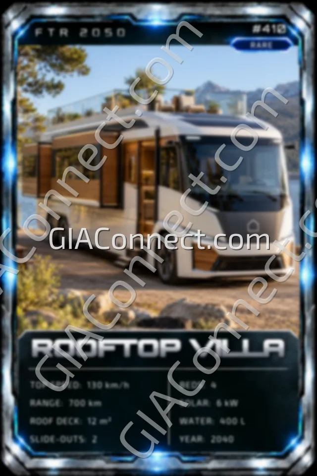 ROOFTOP VILLA – vehicul futurist FTR 2050, cartonaș digital de colecție