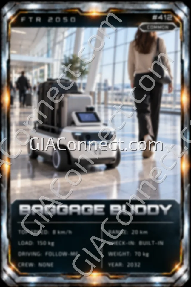 BAGGAGE BUDDY – vehicul futurist FTR 2050, cartonaș digital de colecție