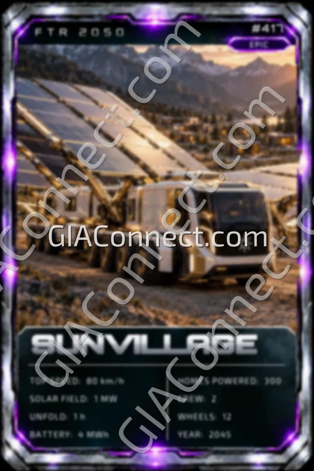 SUNVILLAGE – vehicul futurist FTR 2050, cartonaș digital de colecție