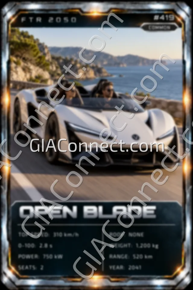 OPEN BLADE – vehicul futurist FTR 2050, cartonaș digital de colecție