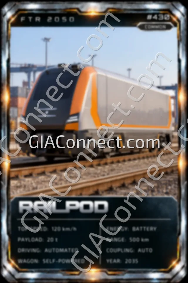 RAILPOD – vehicul futurist FTR 2050, cartonaș digital de colecție