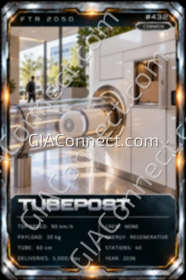 TUBEPOST – vehicul futurist FTR 2050, cartonaș digital de colecție