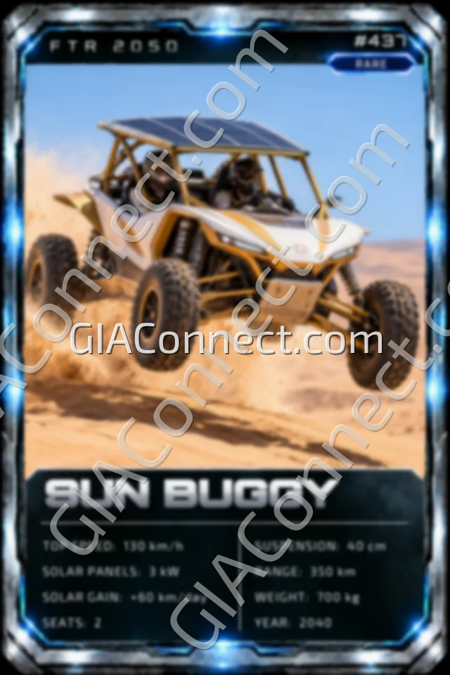 SUN BUGGY – vehicul futurist FTR 2050, cartonaș digital de colecție