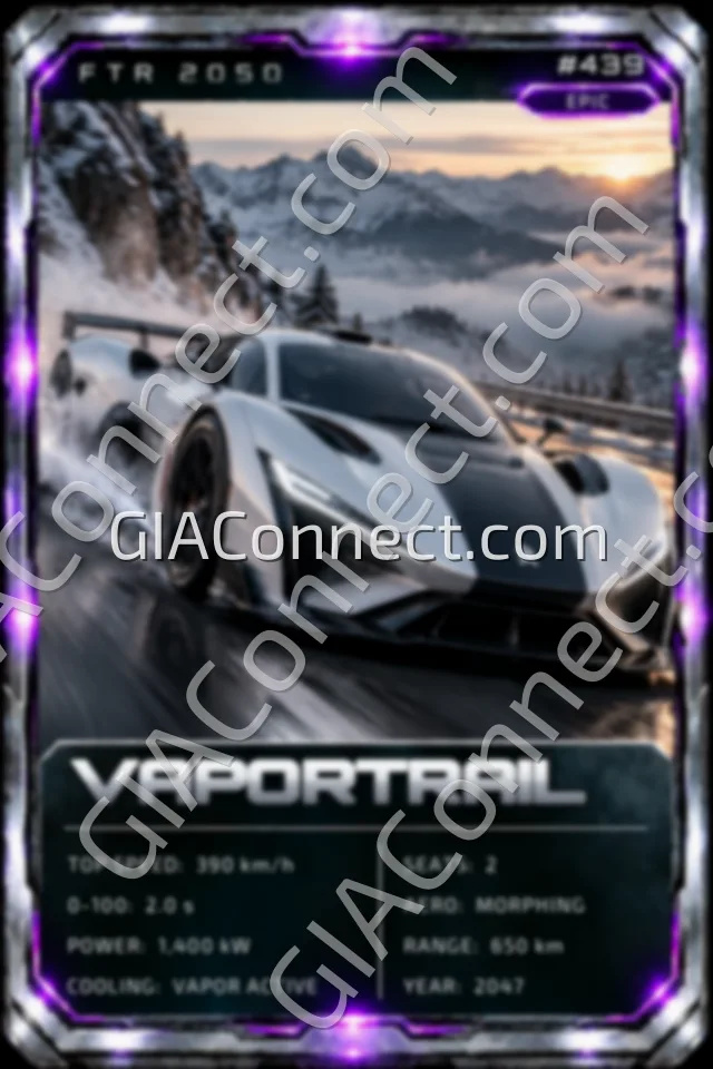 VAPORTRAIL – vehicul futurist FTR 2050, cartonaș digital de colecție