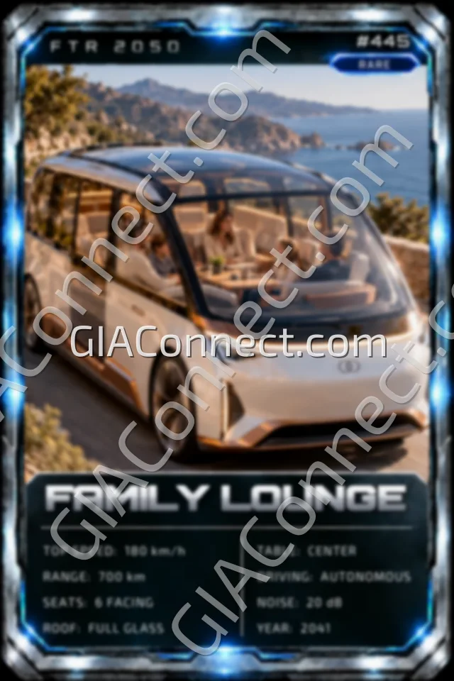 FAMILY LOUNGE – vehicul futurist FTR 2050, cartonaș digital de colecție
