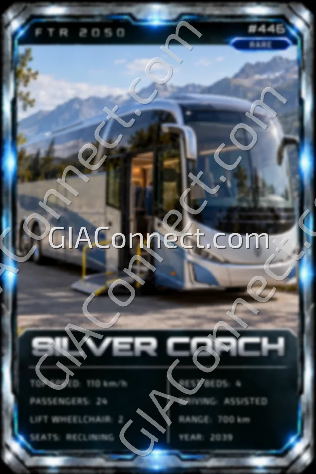 SILVER COACH – vehicul futurist FTR 2050, cartonaș digital de colecție