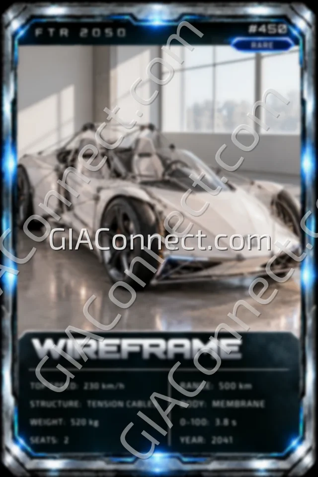 WIREFRAME – vehicul futurist FTR 2050, cartonaș digital de colecție