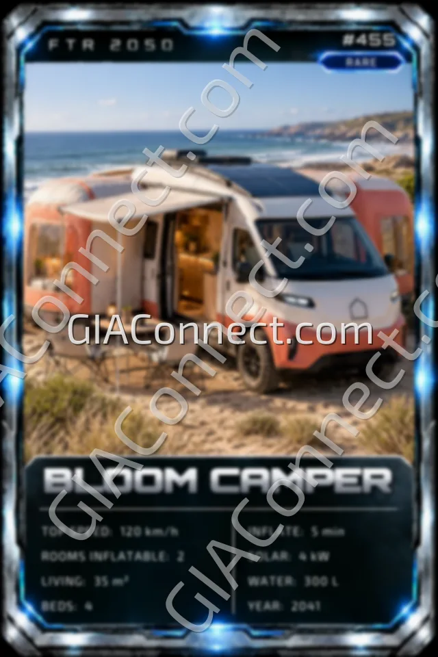 BLOOM CAMPER – vehicul futurist FTR 2050, cartonaș digital de colecție