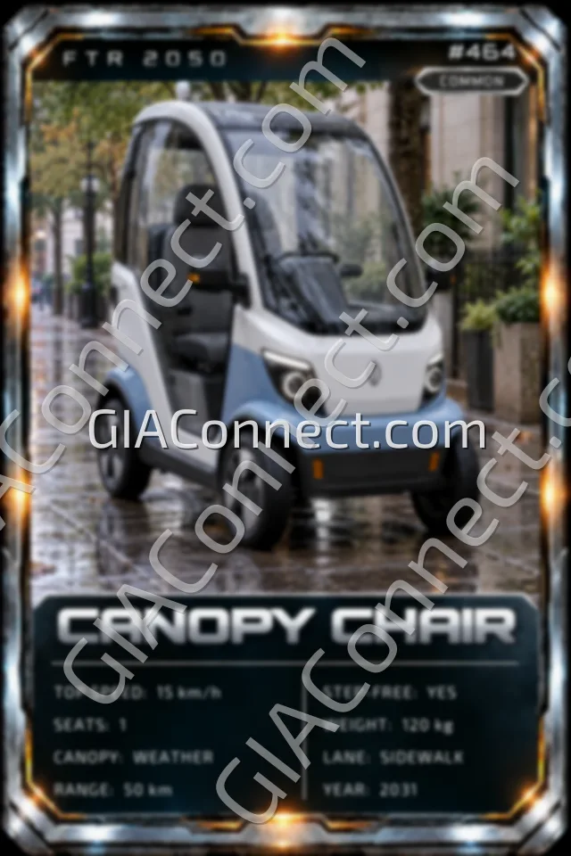 CANOPY CHAIR – vehicul futurist FTR 2050, cartonaș digital de colecție