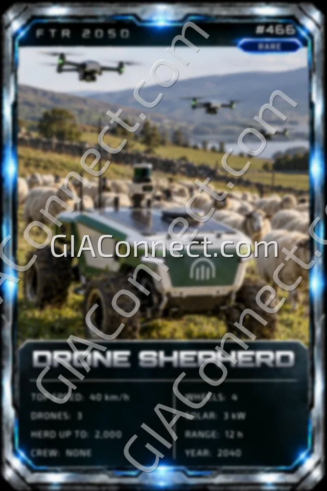 DRONE SHEPHERD – vehicul futurist FTR 2050, cartonaș digital de colecție