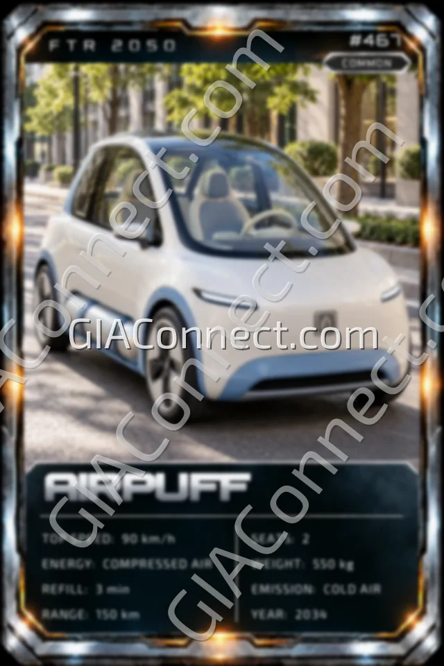 AIRPUFF – vehicul futurist FTR 2050, cartonaș digital de colecție