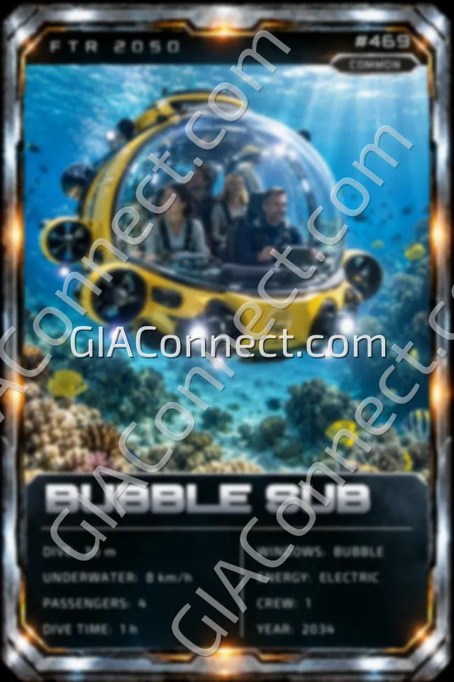 BUBBLE SUB – vehicul futurist FTR 2050, cartonaș digital de colecție