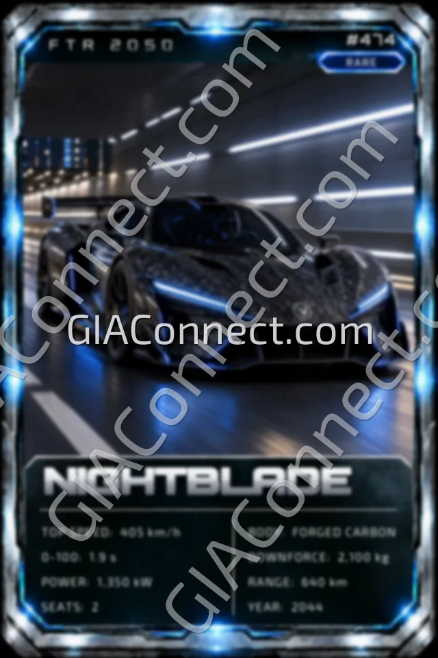 NIGHTBLADE – vehicul futurist FTR 2050, cartonaș digital de colecție