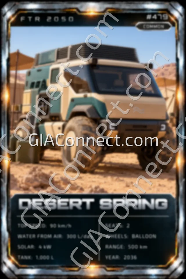 DESERT SPRING – vehicul futurist FTR 2050, cartonaș digital de colecție