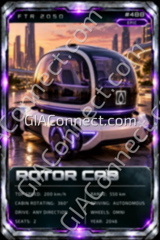 ROTOR CAB – vehicul futurist FTR 2050, cartonaș digital de colecție