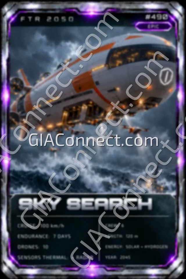 SKY SEARCH – vehicul futurist FTR 2050, cartonaș digital de colecție