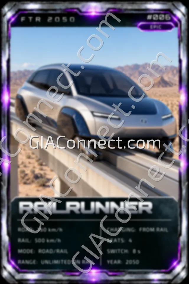 RAILRUNNER – vehicul futurist FTR 2050, cartonaș digital de colecție