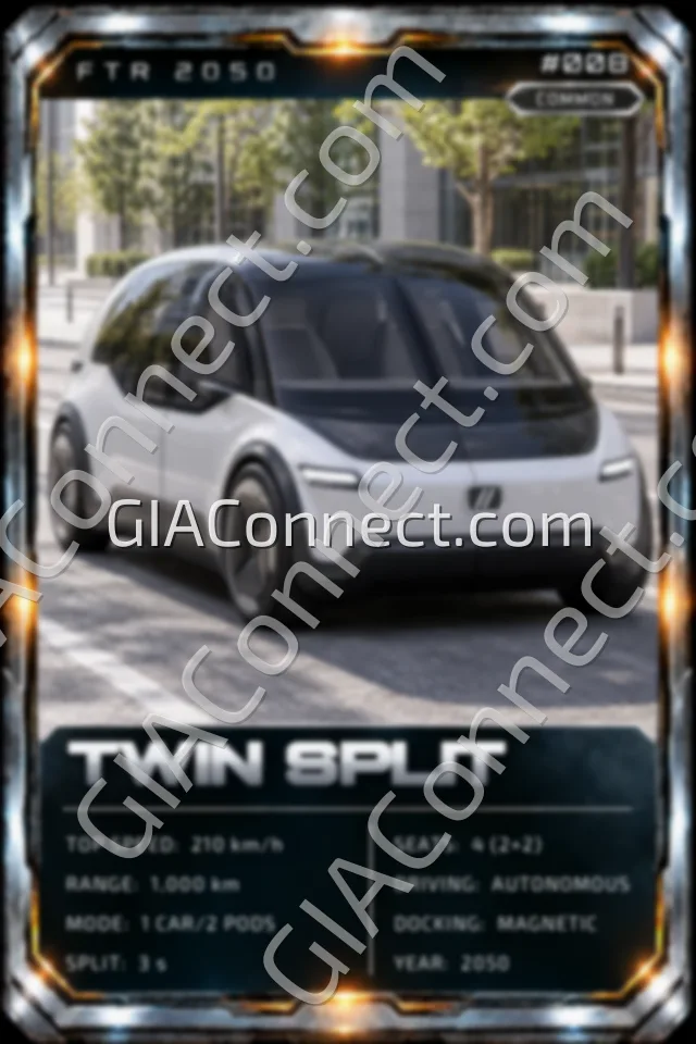 TWIN SPLIT – vehicul futurist FTR 2050, cartonaș digital de colecție